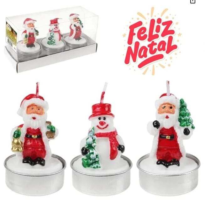 VELA 3D NOEL C/3 6,5CM